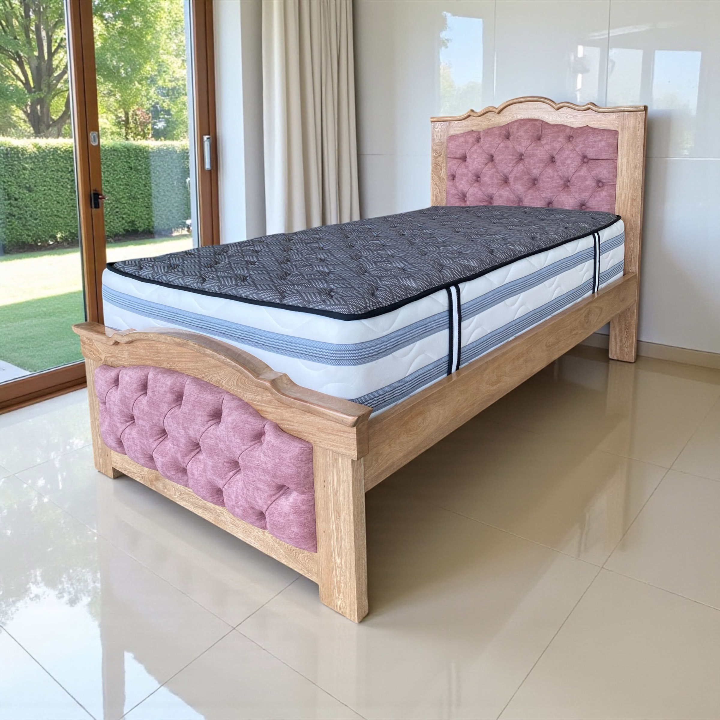 Cama individual capitoneada