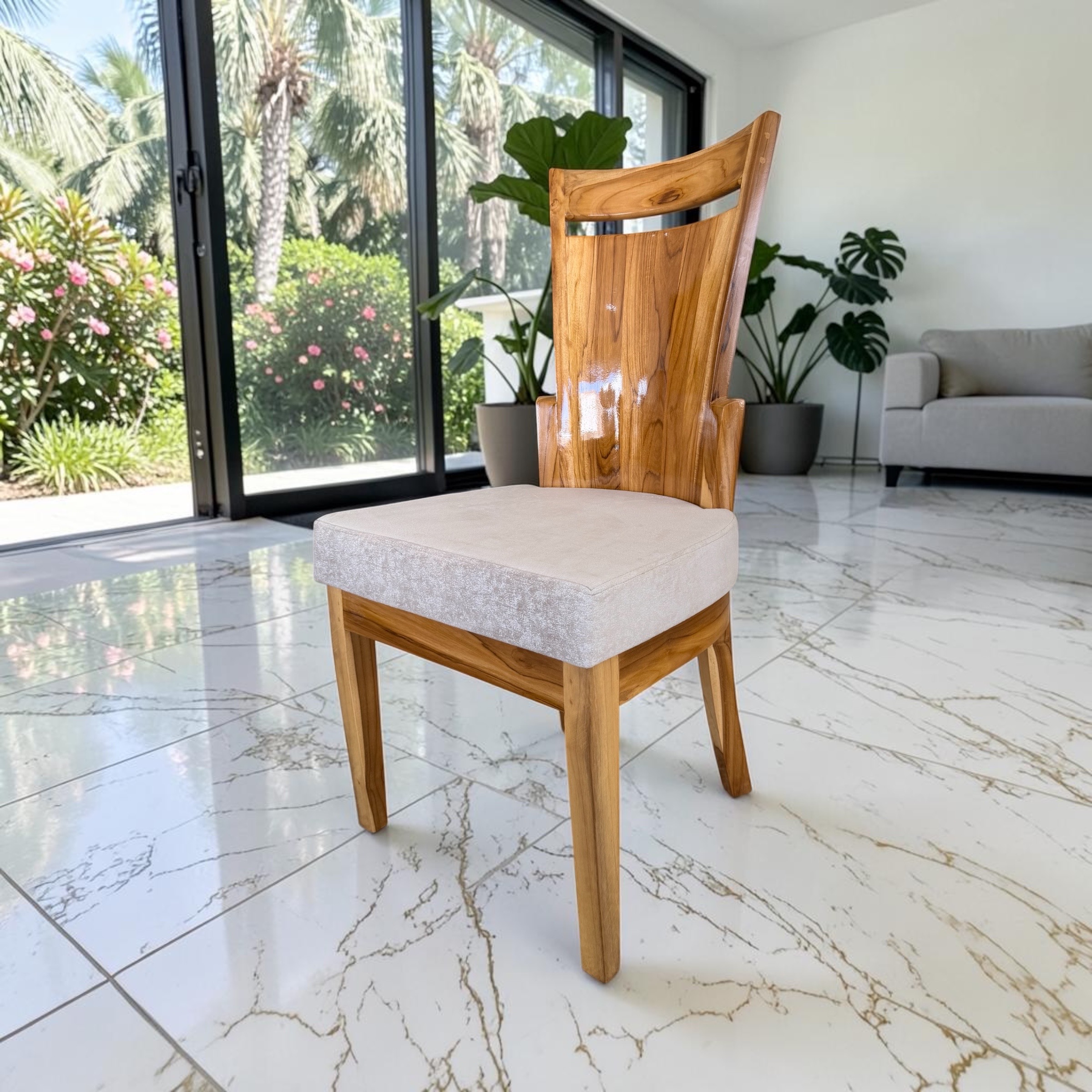 Silla comedor Spoon ventana teca