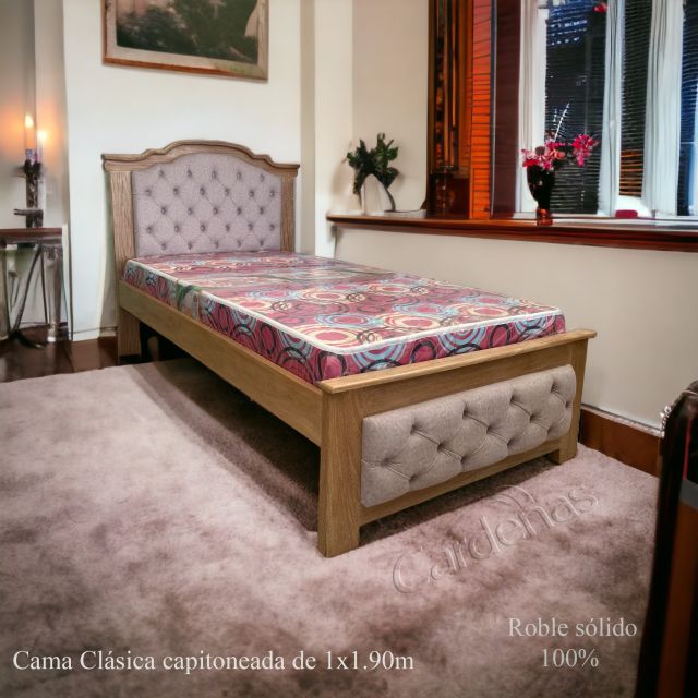 Cama Clásica capitoneada de 1.00x1.90m